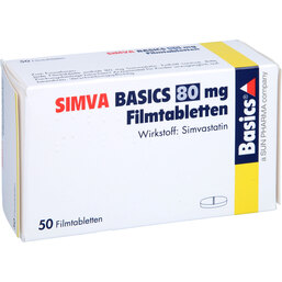 Abbildung: Simva Basics 80 mg Filmtabletten 50 St, Filmtabletten PZN 07021873
