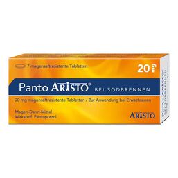 Abbildung: Panto Aristo bei Sodbrennen 20 mg magensaftresistent Tabletten Tabletten magensaftresistent, 7 St PZN 07021910