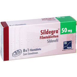 Abbildung: Sildegra 50 mg Filmtabletten 8 St, Filmtabletten PZN 07024707