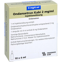 Abbildung: Ondansetron Kabi 2 mg / ml 8 mg Injektionslösung 10X4 ml, Injektionslösung PZN 07026095