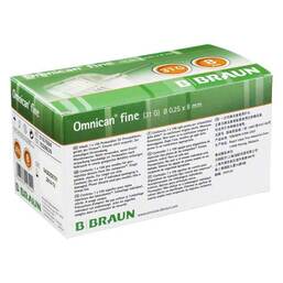 Abbildung: Omnican fine Pen Kanüle 31G 0,25x8mm 100 St, Kanüle PZN 07028639