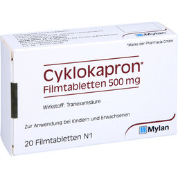 Abbildung: Cyklokapron Filmtabletten 20 St, Filmtabletten PZN 07045649