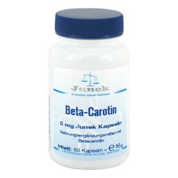 Abbildung: Beta Carotin 5 mg Junek Kapseln 60 St, Kapseln PZN 07085643