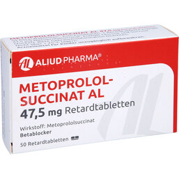 Abbildung: Metoprololsuccinat AL 47,5mg Retardtabletten 50 St, Retard-Tabletten PZN 07097014