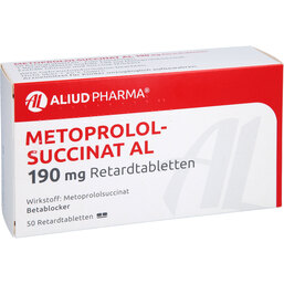 Abbildung: Metoprololsuccinat AL 190mg Retardtabletten 50 St, Retard-Tabletten PZN 07097758