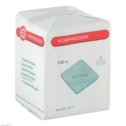 Abbildung: Mullkompressen 10x10cm 8-fac Kompressen, 100 St PZN 07099674