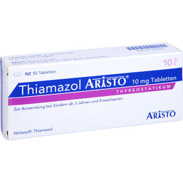 Abbildung: Thiamazol Aristo 10 mg Tabletten 50 St, Tabletten PZN 07100650