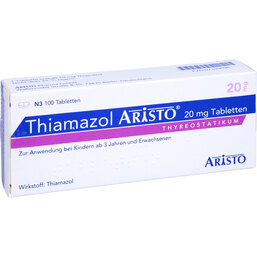 Abbildung: Thiamazol Aristo 20 mg Tabletten 100 St, Tabletten PZN 07100696