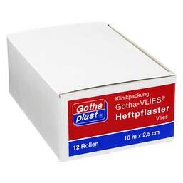 Abbildung: Gothaplast Heftpflaster Vlies 2,5 cm x 10 m 12 St, Pflaster PZN 07105423