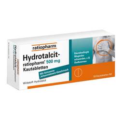 Abbildung: Hydrotalcit ratiopharm 500 mg Kautabletten 50 St, Kautabletten PZN 07106003