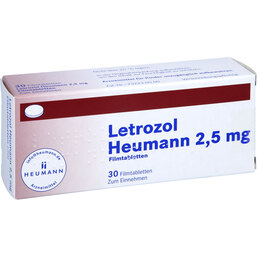 Abbildung: Letrozol Heumann 2,5 mg Filmtabletten 30 St, Filmtabletten PZN 07107439