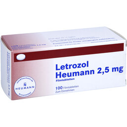 Abbildung: Letrozol Heumann 2,5 mg Filmtabletten 100 St, Filmtabletten PZN 07108456