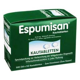 Abbildung: Espumisan Kautabletten für bildgebende Diagnostik Kautabletten, 50X10 St PZN 07108924