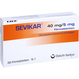 Abbildung: Sevikar 40 mg / 5 mg Filmtabletten 28 St, Filmtabletten PZN 07117774