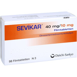 Abbildung: Sevikar 40 mg / 10 mg Filmtabletten 98 St, Filmtabletten PZN 07117840