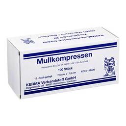 Abbildung: Mullkompressen 7,5x7,5 cm unsteril 12-fach BW 100 St, Kompressen PZN 07118420