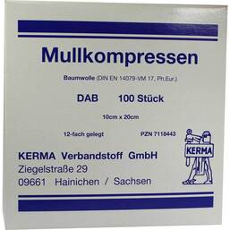 Abbildung: Mullkompressen 10x20 cm unsteril 12-fach BW 100 St, Kompressen PZN 07118443