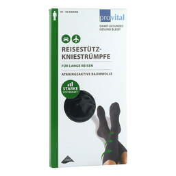 Abbildung: Provital Reisekniestrümpfe Größe 43 - 46 marine 2 St PZN 07121698