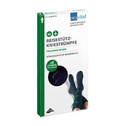 Abbildung: Provital Reisekniestrümpfe Größe 39 - 42 schwarz 2 St PZN 07121706