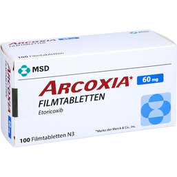 Abbildung: Arcoxia 60 mg Filmtabletten 100 St, Filmtabletten PZN 07122717