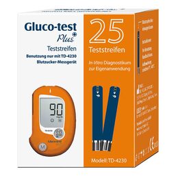 Abbildung: Gluco Test Plus Blutzuckerteststreifen Teststreifen, 25 St PZN 07123183