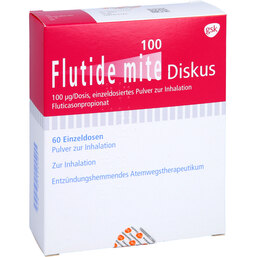 Abbildung: Flutide mite 100 Diskus Pulv 60 St, Inhalationspulver PZN 07124202