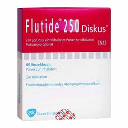 Abbildung: Flutide 250 Diskus Pulver z. 60 St, Inhalationspulver PZN 07124225