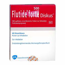 Abbildung: Flutide forte 500 Diskus Pul 60 St, Inhalationspulver PZN 07124248