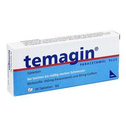 Abbildung: temagin® Paracetamol Plus Tabletten Tabletten, 20 St PZN 07130496