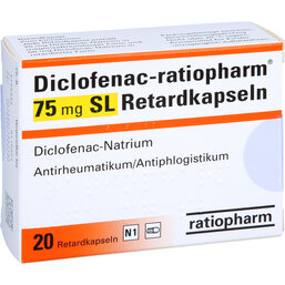Abbildung: Diclofenac ratiopharm 75 mg SL Retardkapseln 20 St, Retard-Kapseln PZN 07130510