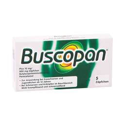 Abbildung: Buscopan plus Suppositorien 5 St, Suppositorien PZN 07134293
