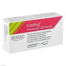 Abbildung: Canifug Cremolum 200 3 V.Suppositorien + 20g Creme Kombipackung Kombipackung, 1 P PZN 07142128