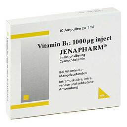 Abbildung: Vitamin B12 1000 µg Inject Jenapharm Ampullen Ampullen, 10X1 ml PZN 07146994