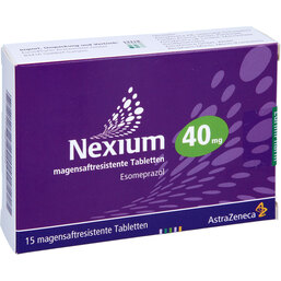 Abbildung: Nexium 40 mg magensaftresistente Tabletten 15 St, Tabletten magensaftresistent PZN 07156515
