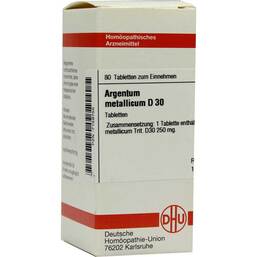 Abbildung: DHU Argentum metallicum D 30 Tabletten Tabletten, 80 St PZN 07159755