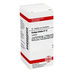 Abbildung: DHU Ginkgo biloba D 12 Tabletten Tabletten, 80 St PZN 07168748