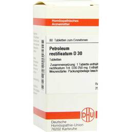 Abbildung: Petroleum rectificatum D 30 Tabletten Tabletten, 80 St PZN 07176914