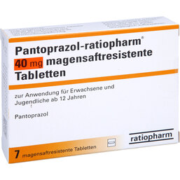 Abbildung: Pantoprazol ratiopharm 40 mg magensaftresistent Tabletten 7 St, Tabletten magensaftresistent PZN 07189710