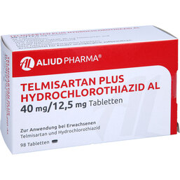 Abbildung: Telmisartan Plus HCT AL 40 mg / 12,5 mg Tabletten 98 St, Tabletten PZN 07198784