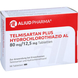 Abbildung: Telmisartan Plus HCT AL 80 mg / 12,5 mg Tabletten 98 St, Tabletten PZN 07198815