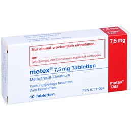 Abbildung: Metex 7,5 mg Tabletten 10 St, Tabletten PZN 07211094