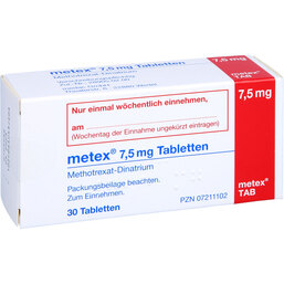 Abbildung: Metex 7,5 mg Tabletten 30 St, Tabletten PZN 07211102