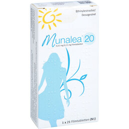 Abbildung: Munalea 20 0,02mg / 0,15mg Filmtabletten 1X21 St, Filmtabletten PZN 07211450