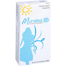 Abbildung: Munalea 20 0,02mg / 0,15mg Filmtabletten 3X21 St, Filmtabletten PZN 07211467