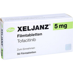 Abbildung: Xeljanz 5 mg Filmtabletten 56 St, Filmtabletten PZN 07211533