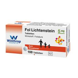 Abbildung: Fol Lichtenstein 5 mg Tabletten Tabletten, 100 St PZN 07219753