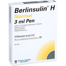 Abbildung: Berlinsulin H Normal Pen Injektionslösung 5X3 ml, Injektionslösung PZN 07221224
