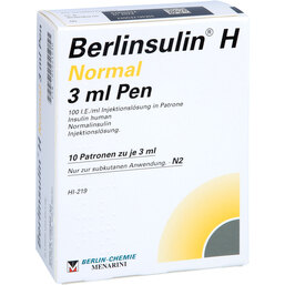 Abbildung: Berlinsulin H Normal Pen Injektionslösung 10X3 ml, Injektionslösung PZN 07221230