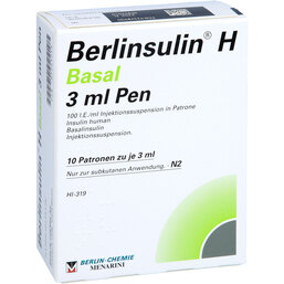 Abbildung: Berlinsulin H Basal Pen Injektionssuspension 10X3 ml, Injektionssuspension PZN 07221253