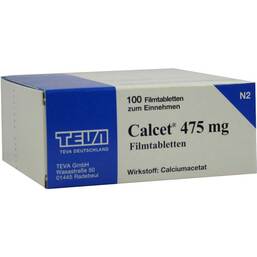 Abbildung: Calcet 475 mg Filmtabletten 100 St, Filmtabletten PZN 07226492